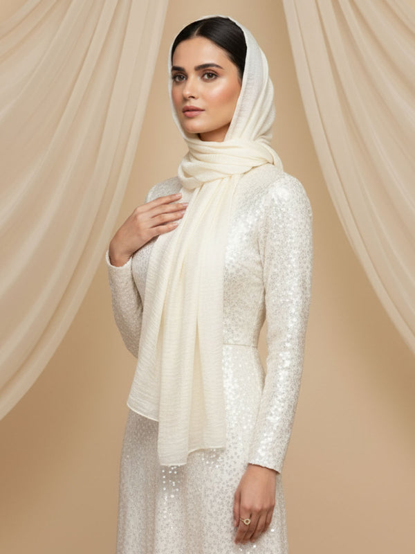 Soft Tissue Silk Hijab - Off White